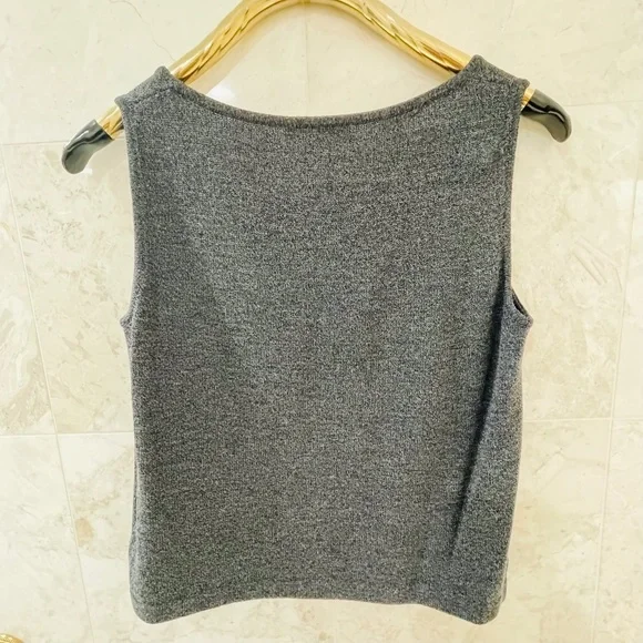 ST JOHN {M} Top Jersey Knit Tank Grey Gray - Picture 5 of 5